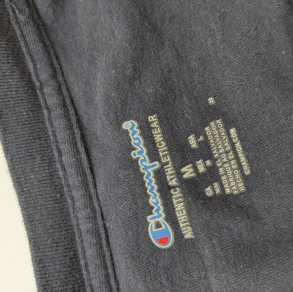 Champion Men's Size Medium Shirt Logo Short Sleeve Tee Blue Top - Picture 4 of 5